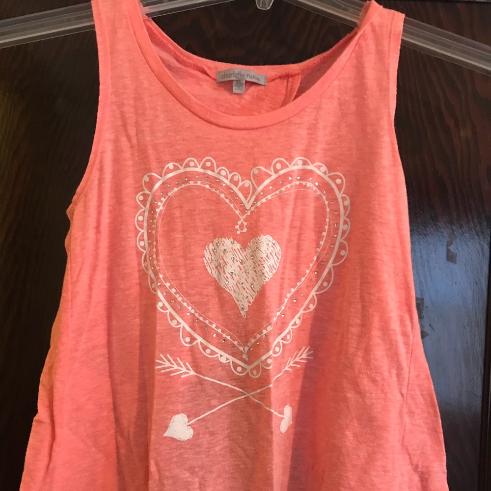 Coral open back tank top